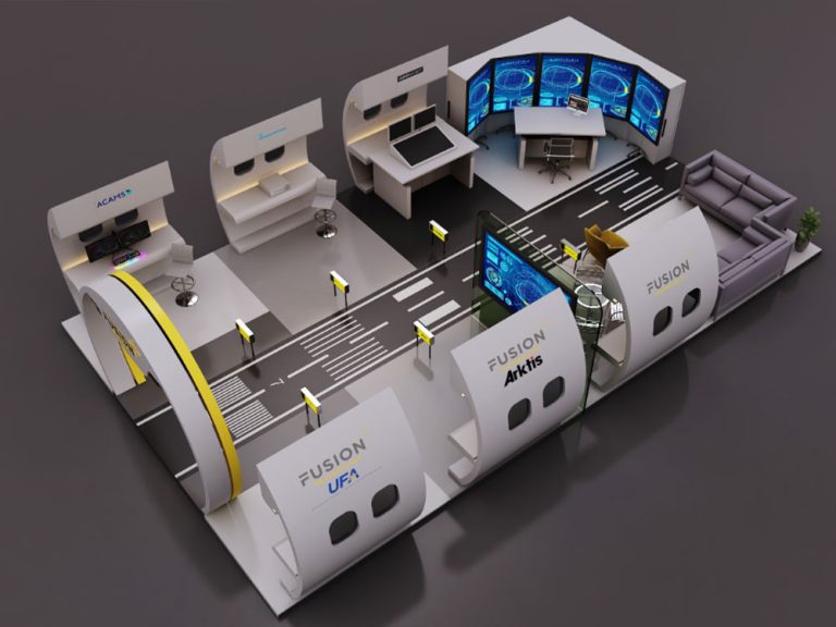 Fusion Technology Exhibition Booth - custom stand 3D visualization