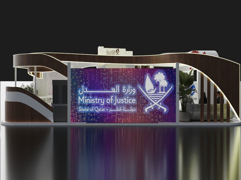 Ministry of Justice Exhibition Booth 2026 - 3D booth render